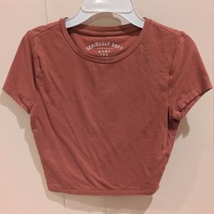 Aeropostale Seriously Soft Short Sleeve Tee - Dusty Rose